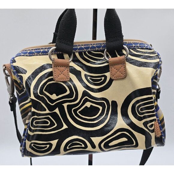 Vibrant Abstract Pattern Fossil Key-per Handbag Adjustable Shoulder Strap & Dual - Picture 1 of 11